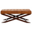 Ivy Genuine Leather Button Tufted Cross Base Bench Seat - 121cm - The Furniture Mega Store 