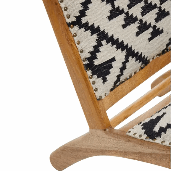 Berber Style Mango Wood Accent Chair - The Furniture Mega Store 