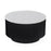 Miles Charcoal Fluted Mango & White Marble Round Coffee Table with 1 Door Storage - The Furniture Mega Store 