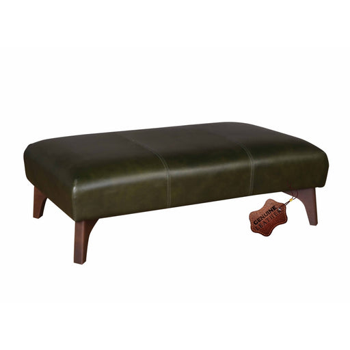Ren Leather Footstool - Choice Of Leathers & Feet - The Furniture Mega Store 