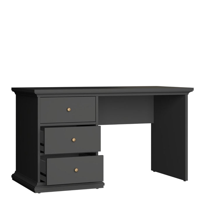 Parisian Grey 3 Drawer Desk - The Furniture Mega Store 