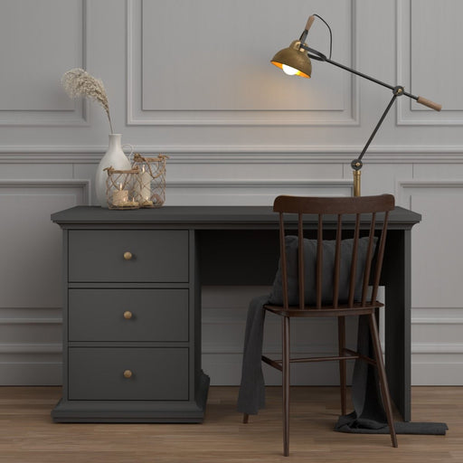 Parisian Grey 3 Drawer Desk - The Furniture Mega Store 