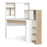 Corner Desk with multi-functional unit In White and Oak - The Furniture Mega Store 