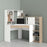 Corner Desk with multi-functional unit In White and Oak - The Furniture Mega Store 