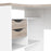 Corner Desk 2 Drawers in White and Truffle Oak - The Furniture Mega Store 