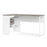 Corner Desk 2 Drawers in White and Grey - The Furniture Mega Store 