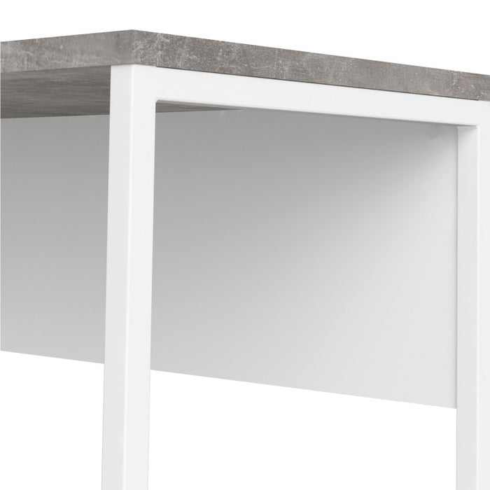 Corner Desk 2 Drawers in White and Grey - The Furniture Mega Store 