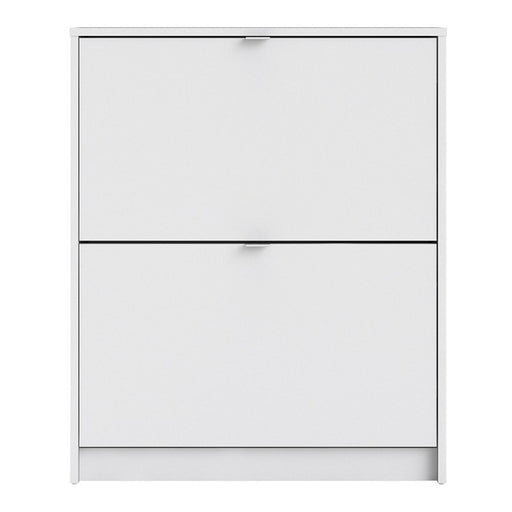 Shoe Cabinet 2 Compartments in White - The Furniture Mega Store 