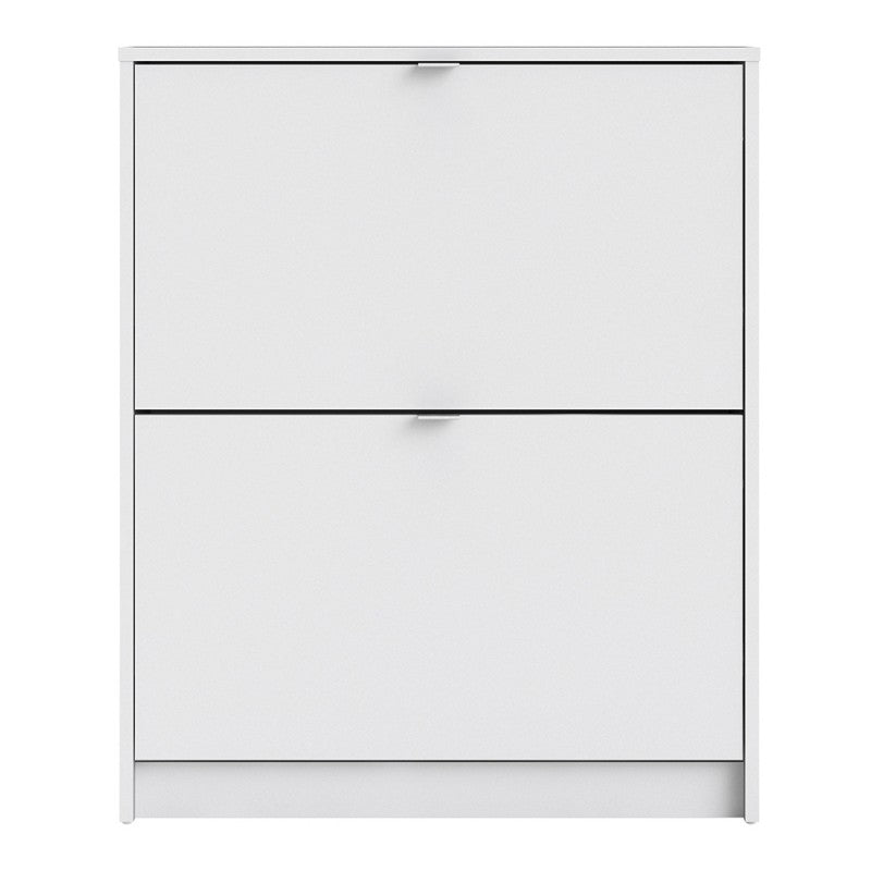 Shoe Cabinet 2 Compartments in White - The Furniture Mega Store 