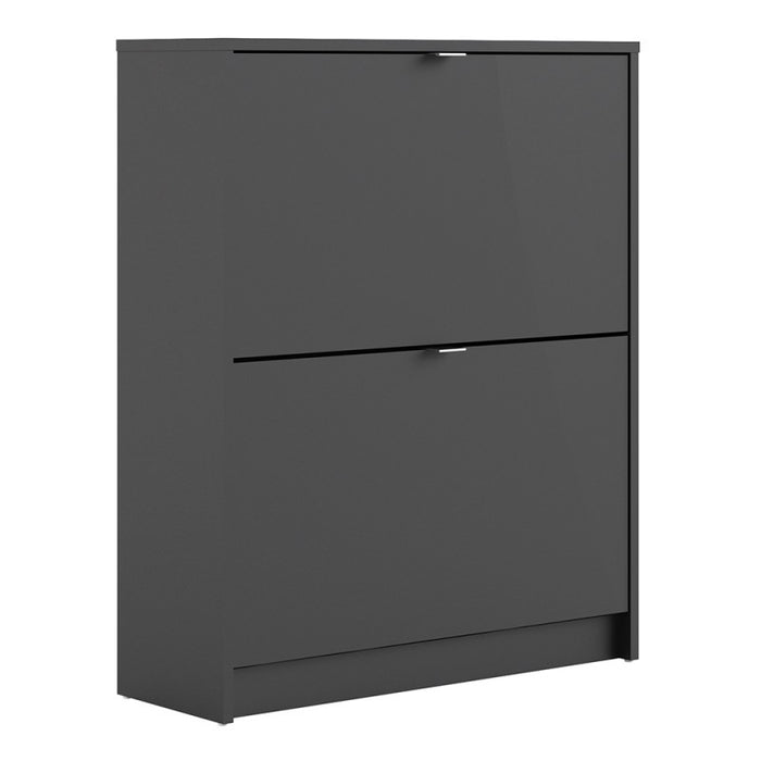 Shoe Cabinet 2 Compartments in Black - The Furniture Mega Store 