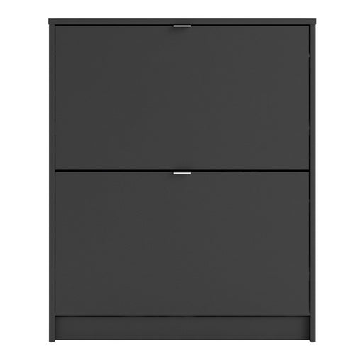 Shoe Cabinet 2 Compartments in Black - The Furniture Mega Store 