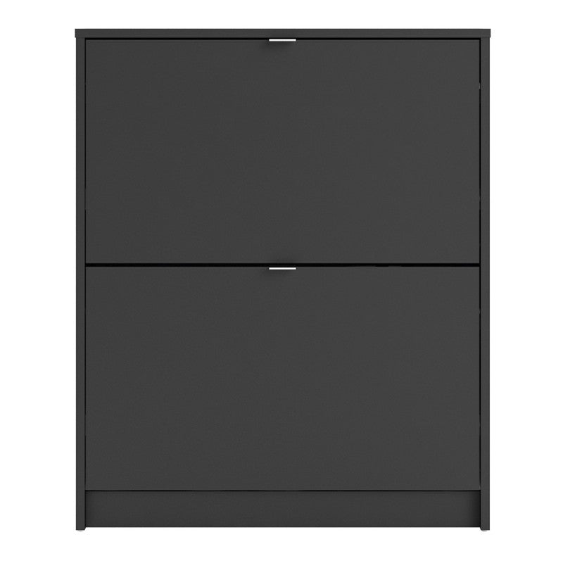 Shoe Cabinet 2 Compartments in Black - The Furniture Mega Store 