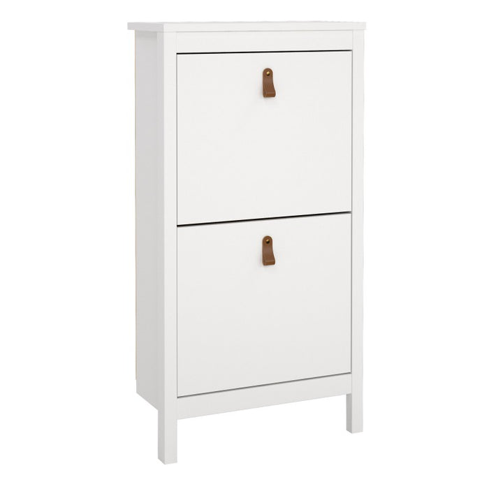 Barcelona Shoe cabinet 2 compartments - White - Est Back In Stock 11/09-2023 - The Furniture Mega Store 