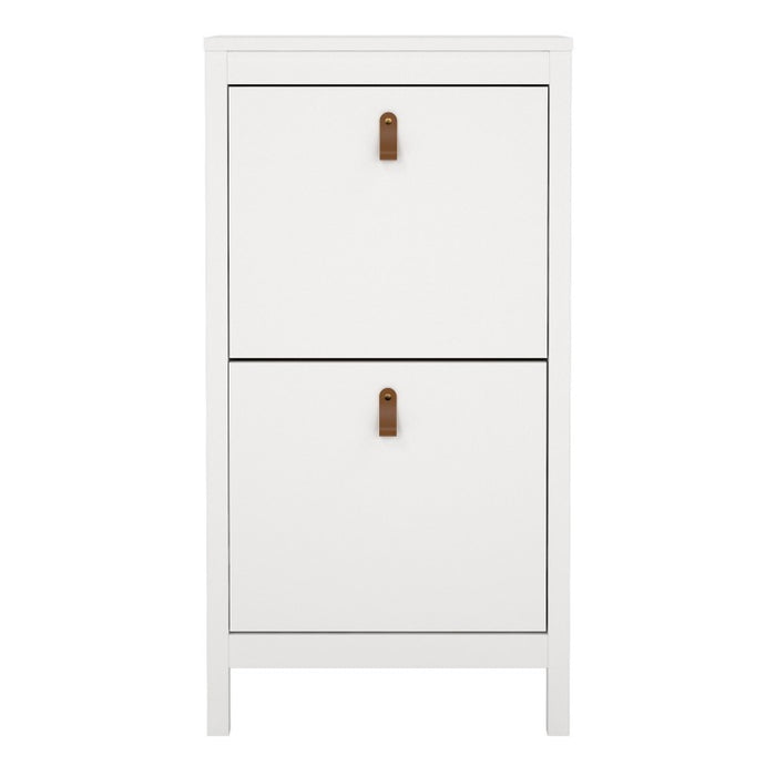 Barcelona Shoe cabinet 2 compartments - White - Est Back In Stock 11/09-2023 - The Furniture Mega Store 