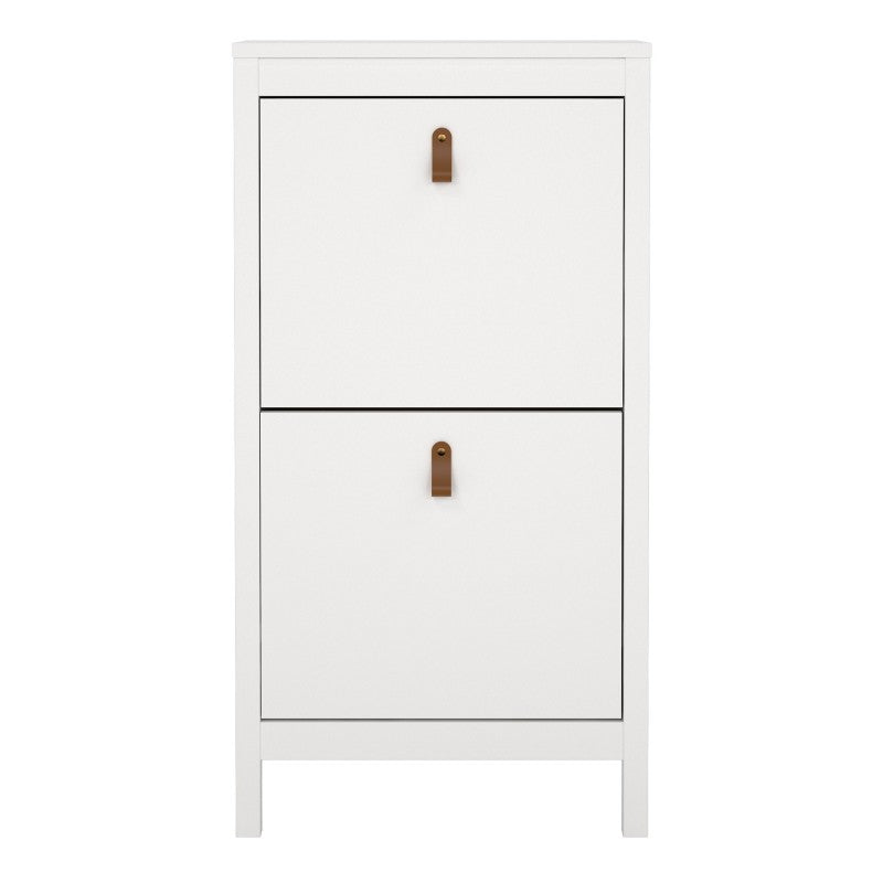 Barcelona Shoe cabinet 2 compartments - White - Est Back In Stock 11/09-2023 - The Furniture Mega Store 