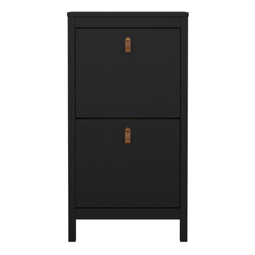 Barcelona Shoe cabinet 2 compartments - Matt Black - The Furniture Mega Store 