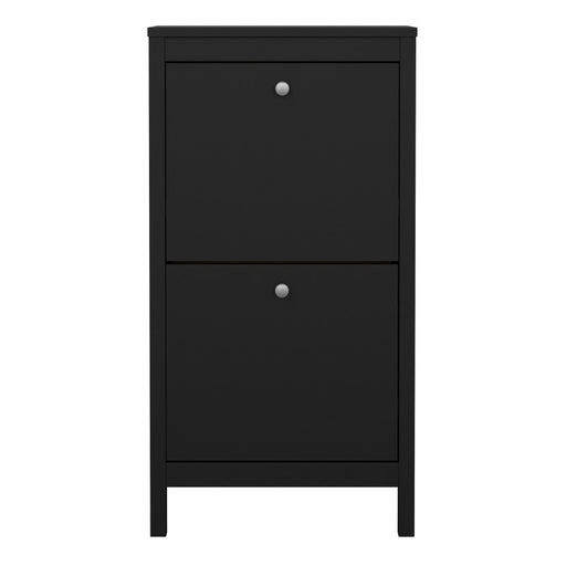 Madrid Shoe cabinet 2 compartments - Matt Black - Due In Stock 06/09-2023 - The Furniture Mega Store 