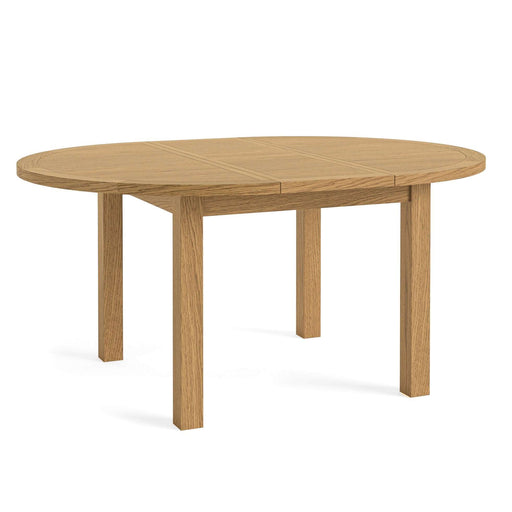 Barnham Oak Round Extendable Dining Table 120cm To 160cm - The Furniture Mega Store 