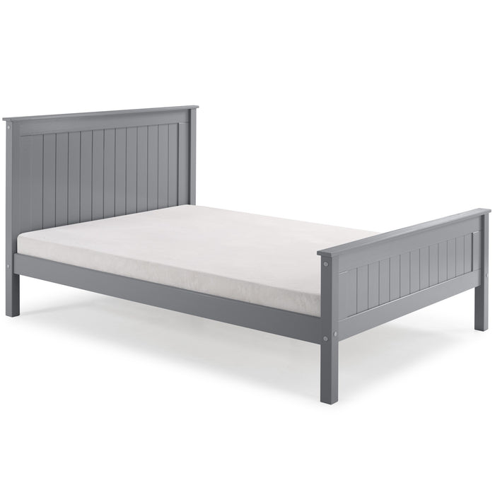 Tito High Foot End 4"6 Double Bed - Light Grey - The Furniture Mega Store 