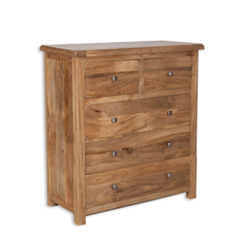 Bombay Mango Wood 2+3 Drawer Chest - The Furniture Mega Store 