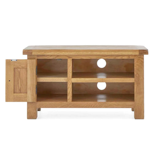 Sailsbury Solid Oak Small TV Unit - 90cm - The Furniture Mega Store 