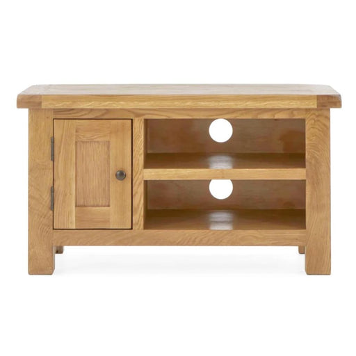 Sailsbury Solid Oak Small TV Unit - 90cm - The Furniture Mega Store 