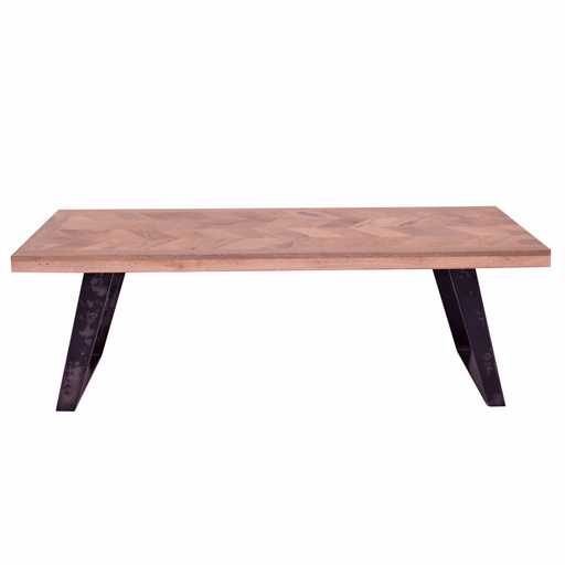 Akash Chevron Parquet Mango Wood Coffee Table - The Furniture Mega Store 