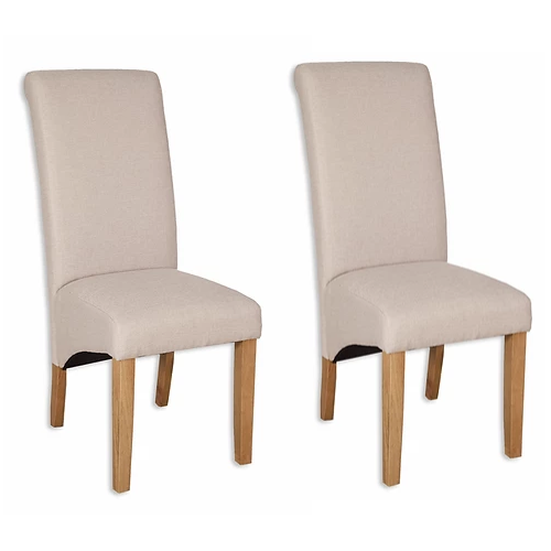 Natural Fabric Dining Chair (Sold in Pairs) - The Furniture Mega Store 