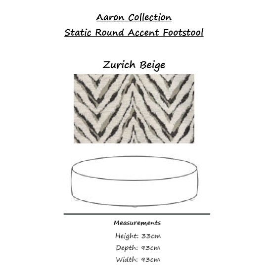 Aaron Round Accent Footstool - Choice Of Static or Swivel Base - The Furniture Mega Store 