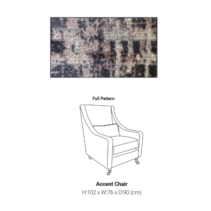 Princeton Dark Grey & Pink Fabric Accent Chair -  In Stock - Delivery Within 7 - 14 Days** - The Furniture Mega Store 