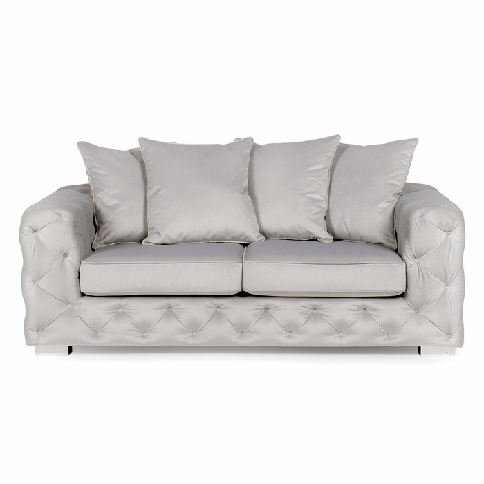 Alexa Plush Velvet Sofa & Armchair Collection - Pillow Or Classic Back - Choice Of Sizes & Colours - The Furniture Mega Store 
