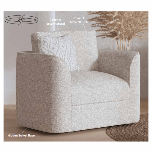 Ari Swivel Chair - Choice Of Fabrics - The Furniture Mega Store