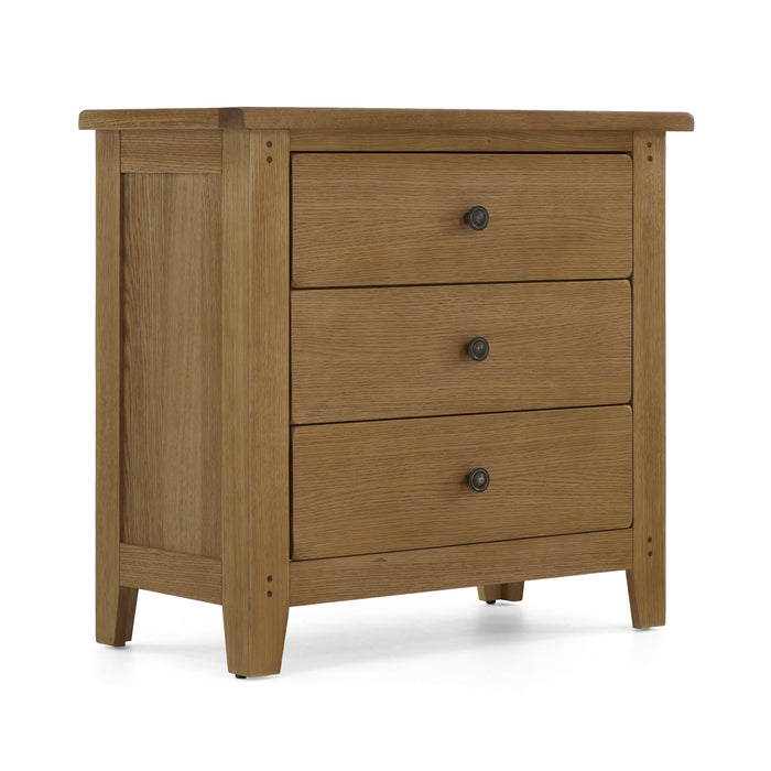 Barnham Oak 3 Drawer Chest Of Drawers - The Furniture Mega Store 