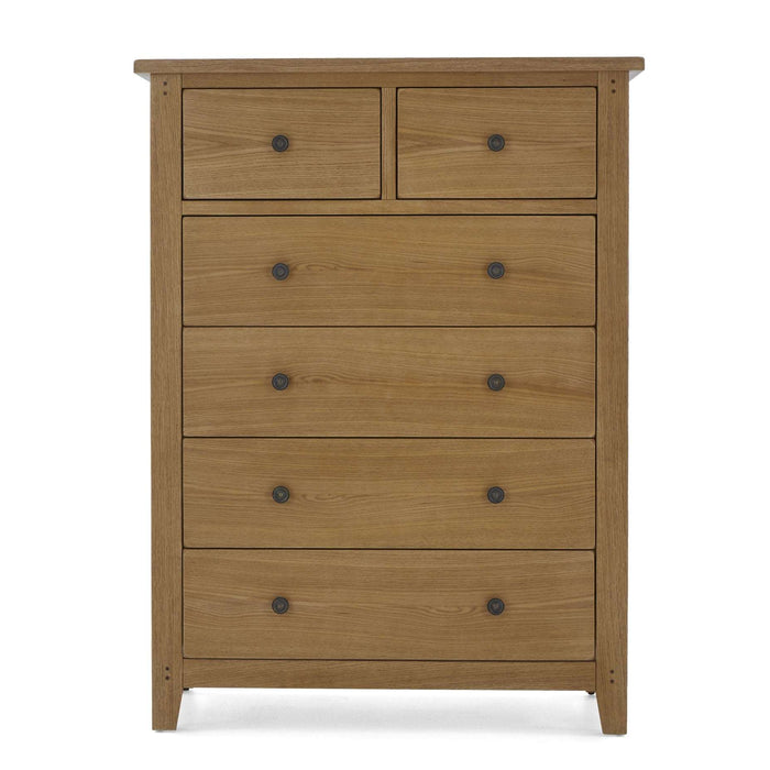 Barnham Oak 2 Over 4 Chest Of Drawers - The Furniture Mega Store 