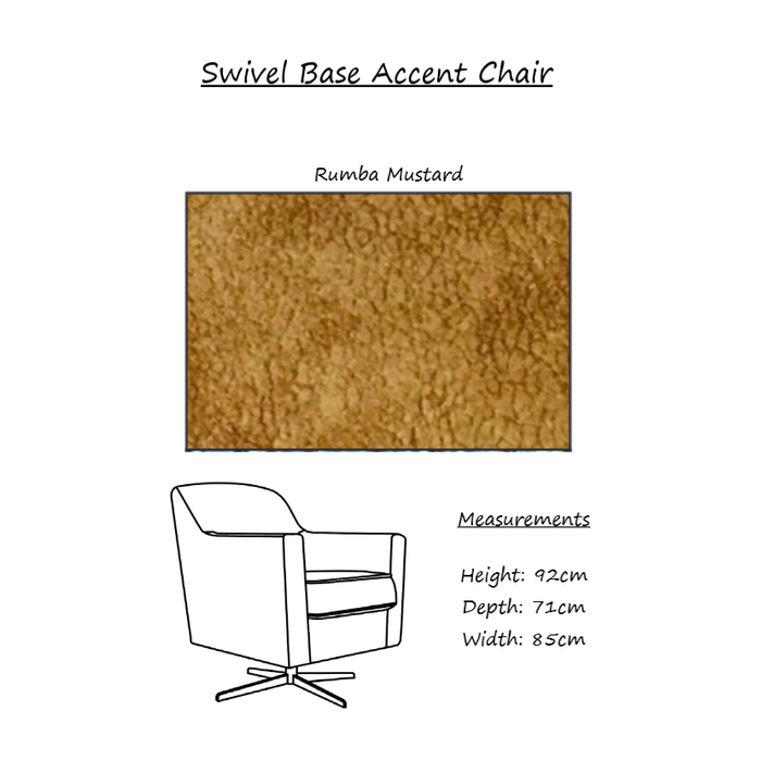 Royal Fabric Accent Swivel Chair - Choice Of Fabrics - The Furniture Mega Store 