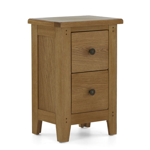 Barnham Oak 2 Drawer Narrow Bedside Table - The Furniture Mega Store 