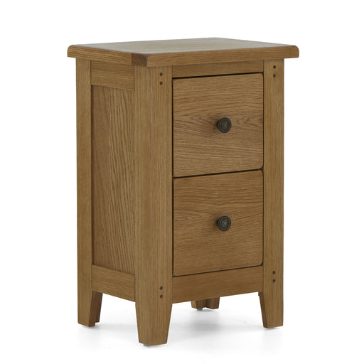 Barnham Oak 2 Drawer Narrow Bedside Table - The Furniture Mega Store