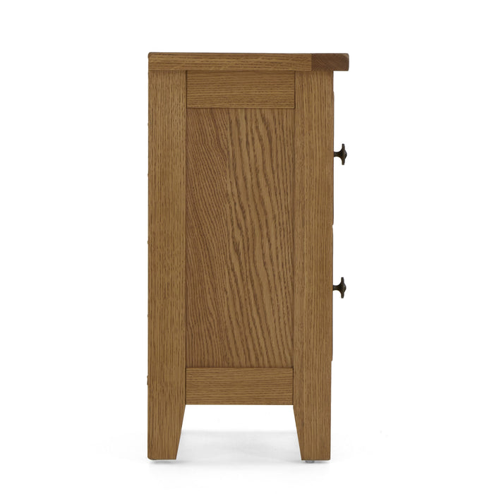 Barnham Oak 2 Drawer Narrow Bedside Table - The Furniture Mega Store 