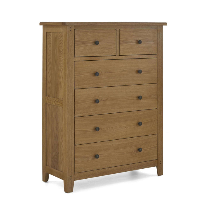 Barnham Oak 2 Over 4 Chest Of Drawers - The Furniture Mega Store 