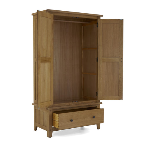 Barnham Oak Gents 2 Door Wardrobe - The Furniture Mega Store 