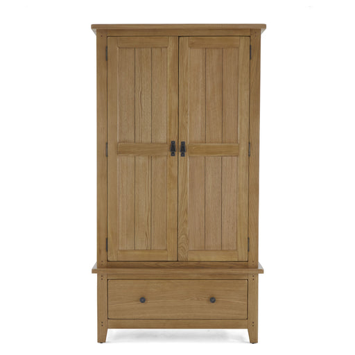 Barnham Oak Gents 2 Door Wardrobe - The Furniture Mega Store 