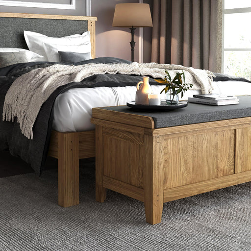 Barnham Oak 4'6 Double Bed - The Furniture Mega Store 