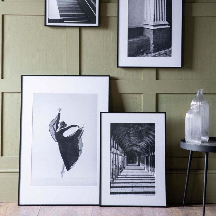 Ballerina Black & White Photographic Print Framed Wall Art - The Furniture Mega Store 