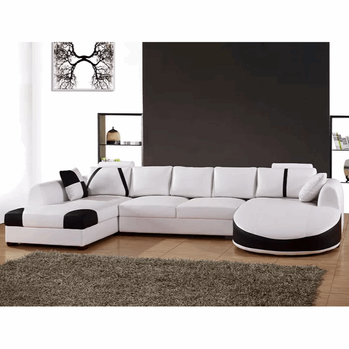 Leather u sectional sales