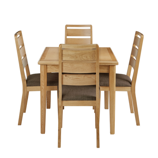 Bath Oak Flip Top Extending Dining Table & 4 Ladder Back Dining Chairs Set - The Furniture Mega Store 