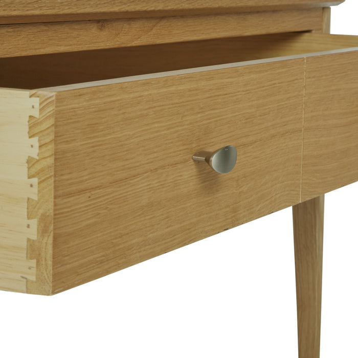 Bath Oak Coffee Table, Storage with 2 Drawers - The Furniture Mega Store 