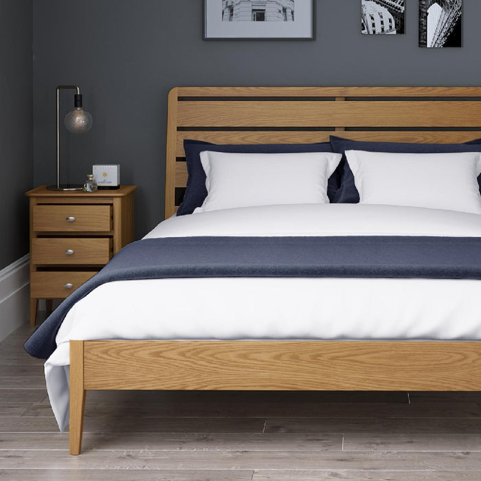 Bath Oak 4ft 6 Double Bed - Low Foot End - The Furniture Mega Store 