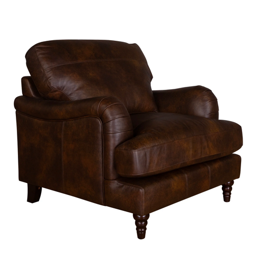 Beatrix Leather Armchair & Love Chair Collection - Choice Of Feet & Leathers - The Furniture Mega Store 