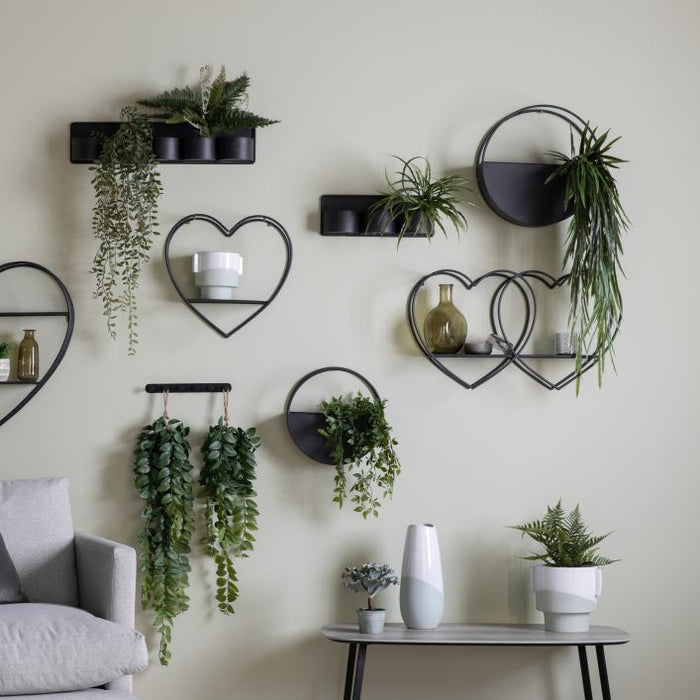 Black Circular Wall Planters (Set of 2) - The Furniture Mega Store 