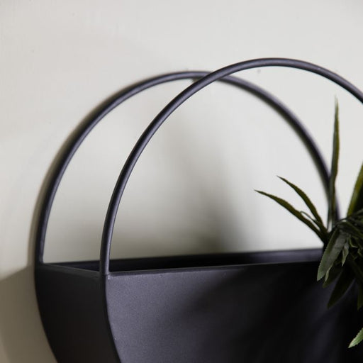 Black Circular Wall Planters (Set of 2) - The Furniture Mega Store 